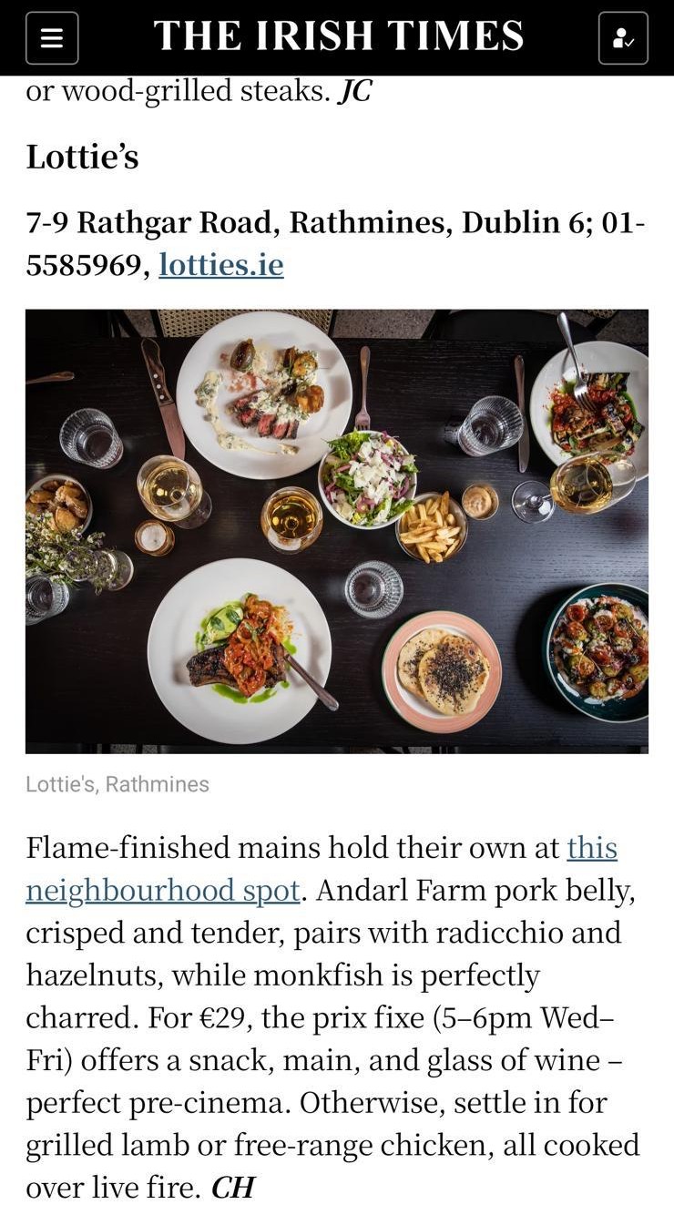 Irish Times 100 great restaurants, cafes and places to eat in Dublin